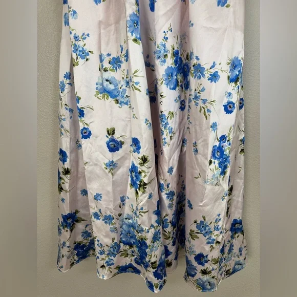 Anthropologie if By Sea Strapless Blue Floral Gown size Medium $129 - Picture 10 of 16